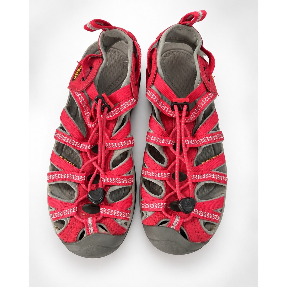 KEEN Whisper Women's 7.5 Red Gray Waterproof Hiking Water Sport Sandals